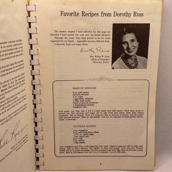 The Beta Sigma Phi International Cookbook Desserts Spiral Bound 1968 Vintage - Picture 8 of 9